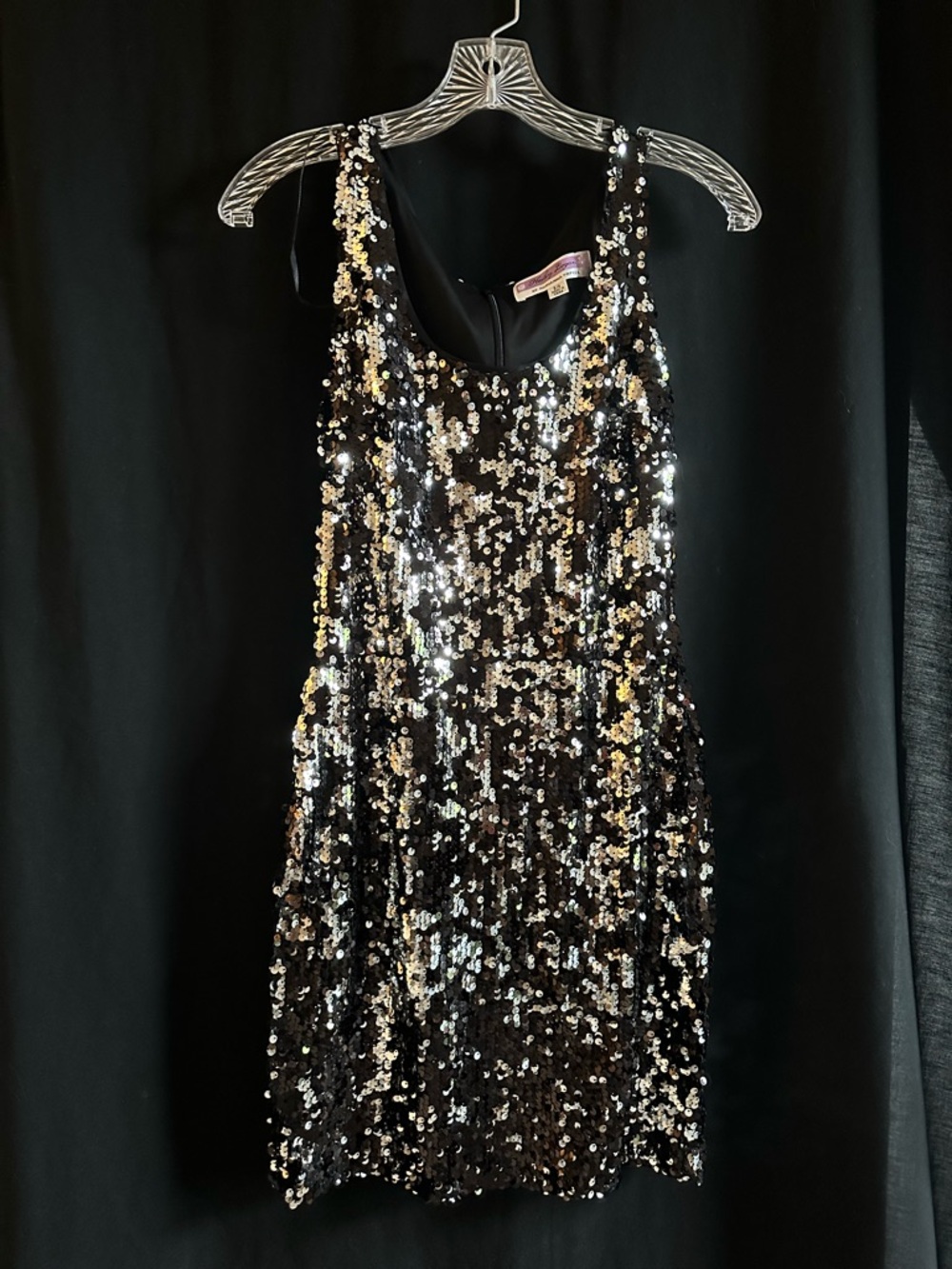 Hailey Logan Black and Silver Sequin Dress